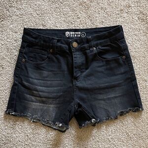 Born Primitive Black Frayed Hem Denim Shorts